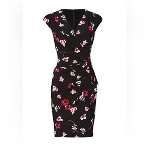 Ralph Lauren Black Floral Midi Dress